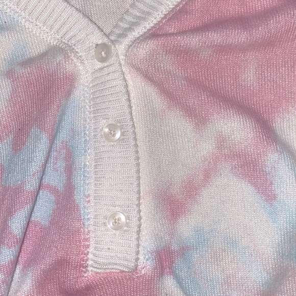 Y2K Aeropostale cotton candy tye dye super soft long sleeve button up cardigan - Picture 3 of 5
